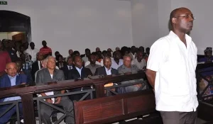 O réu, Rafael Marques de Morais, durante a sessão do julgamento aberta ao público