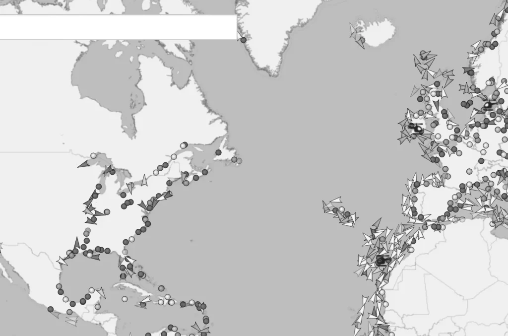 Mares vazios. O comércio transatlântico estava completamente parado